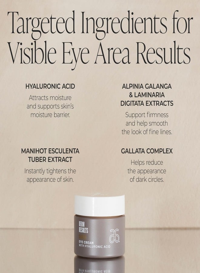 Arbonne DermResults Advanced Eye Cream with Hyaluronic Acid – Hydrating Under Eye Cream – Gentle Formula for All Skin Types 0.5 oz (15 g) - Image 3